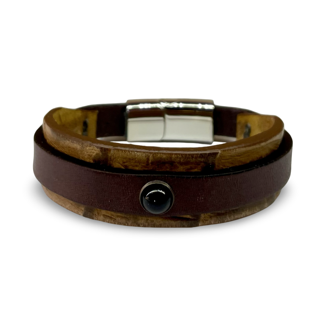 Bracciale Uomo Mix Bufalo e Rettile
