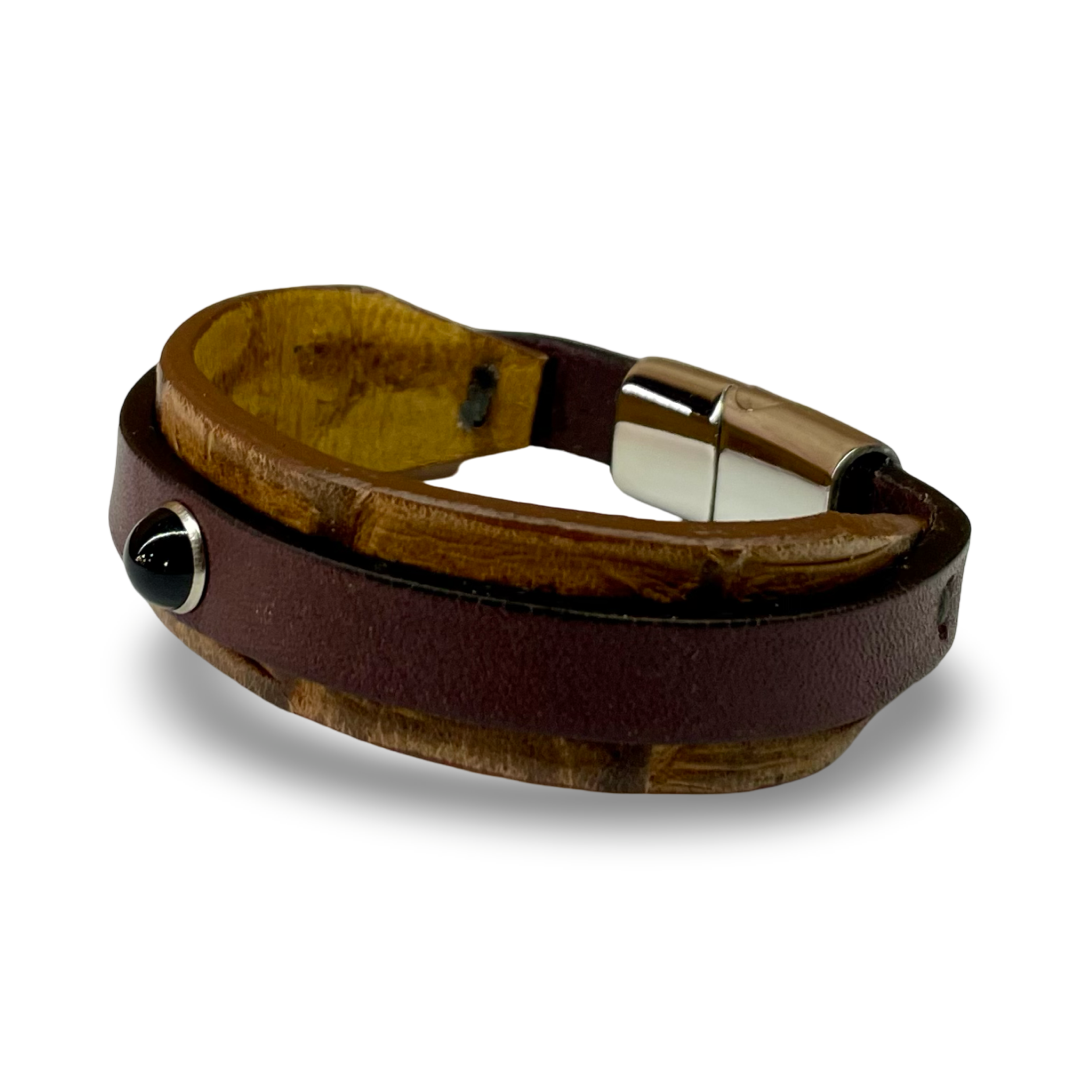 Bracciale Uomo Mix Bufalo e Rettile