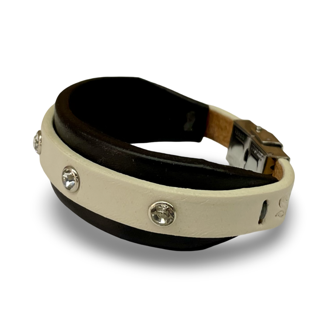 Bracciale Donna Strass Mix Nero Crema