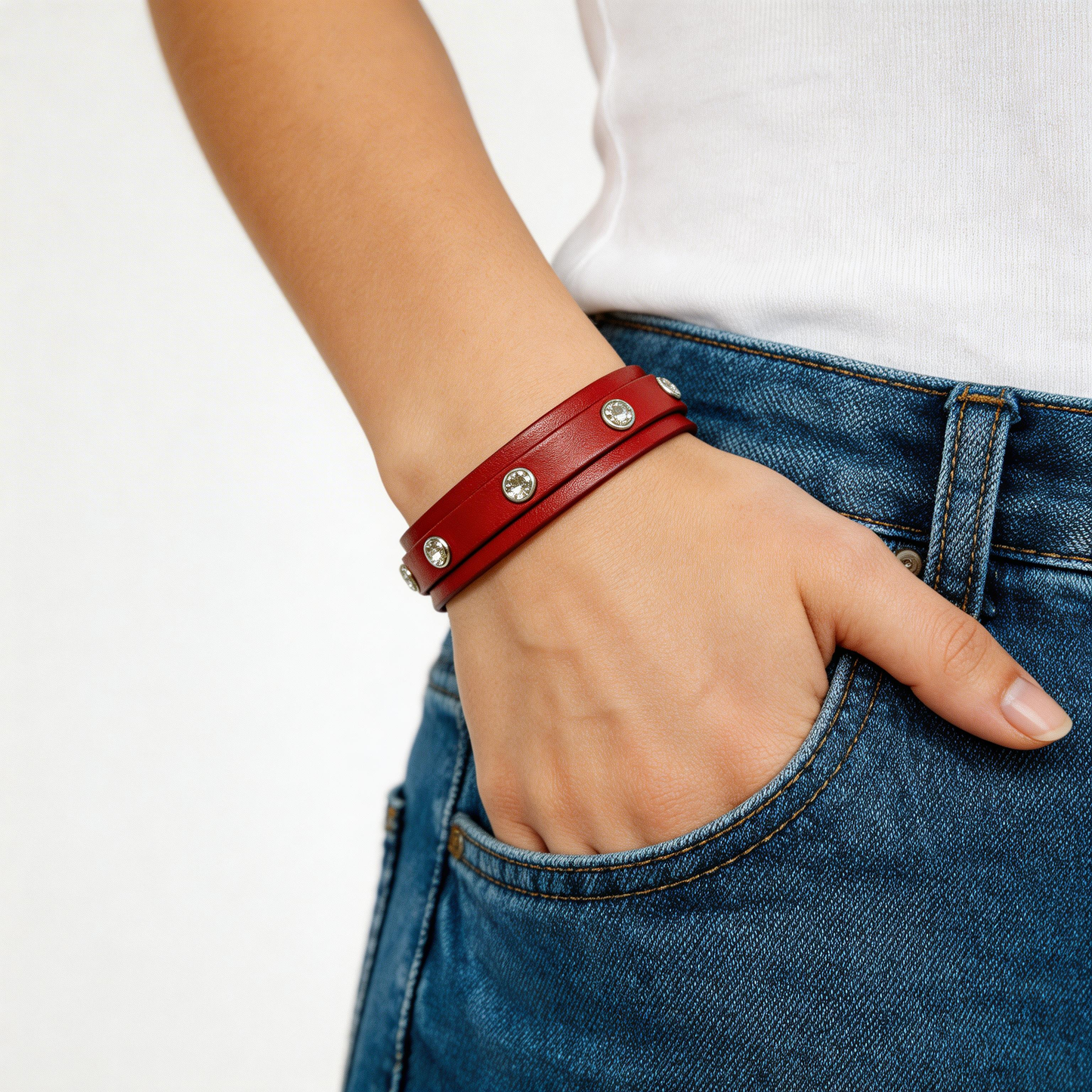 Bracciale Donna Strass Rosso